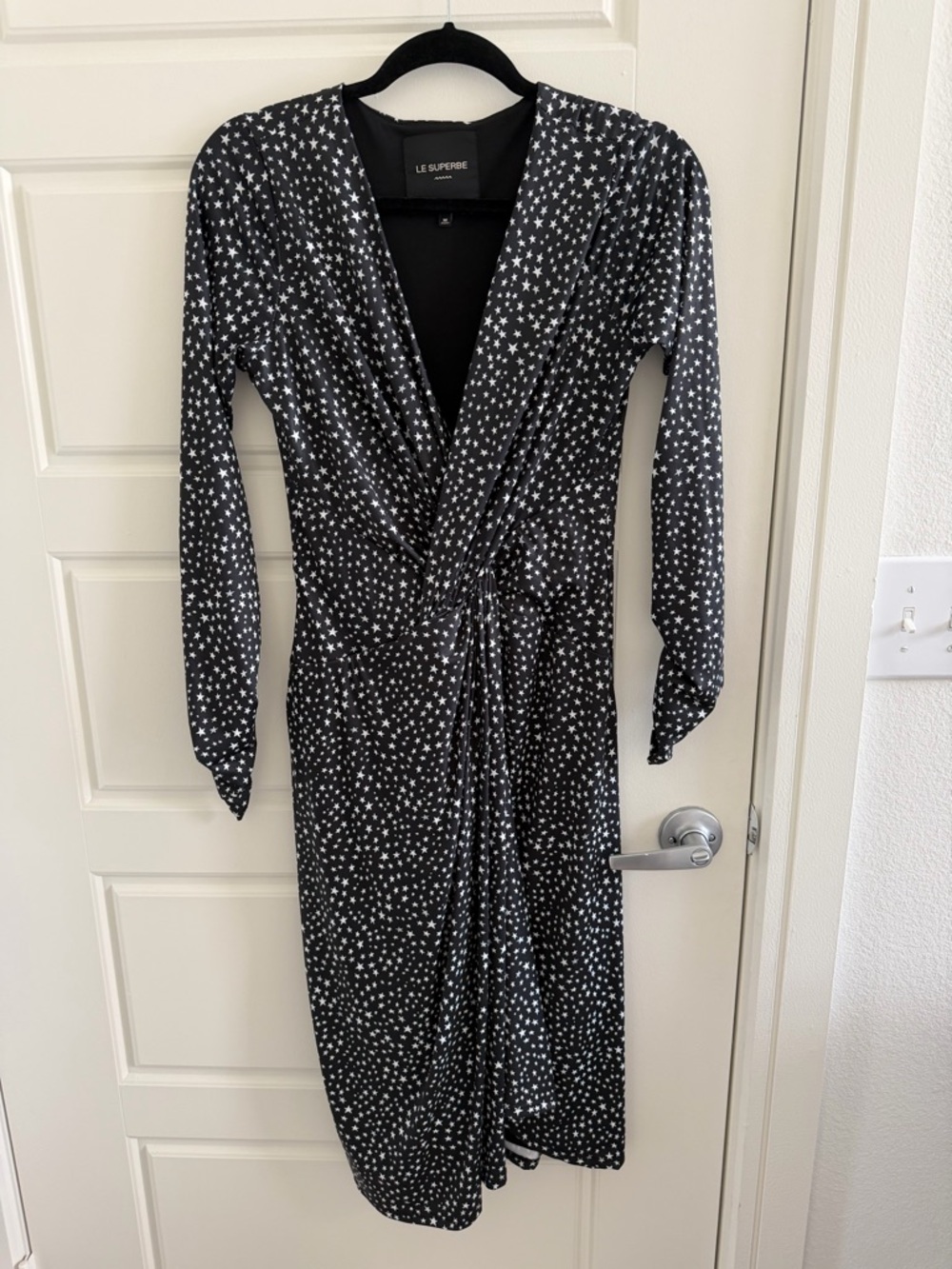 Le Superbe Black Star-Print Midi Dress
